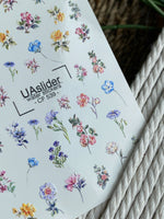 Nail Water Decal CF-539 | Water Slide Nail Decals with Tiny Wildflowers | Delicate Floral Nail Art - UASLIDER