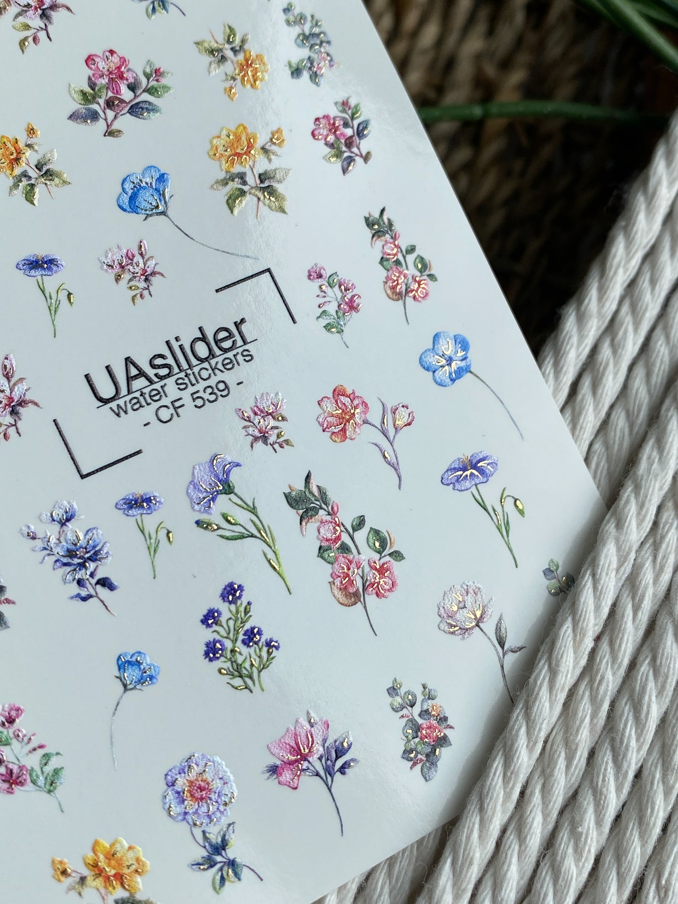 Nail Water Decal CF-539 | Water Slide Nail Decals with Tiny Wildflowers | Delicate Floral Nail Art - UASLIDER
