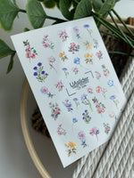 Nail Water Decal CF-539 | Water Slide Nail Decals with Tiny Wildflowers | Delicate Floral Nail Art - UASLIDER
