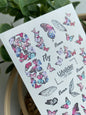 Nail Water Decal CF-542 | Water Slide Nail Decals with Colorful Butterflies & Wings | Dreamy Butterfly Nail Art