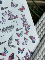 Nail Water Decal CF-542 | Water Slide Nail Decals with Colorful Butterflies & Wings | Dreamy Butterfly Nail Art - UASLIDER