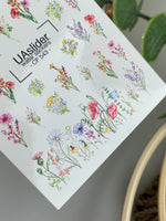 Nail Water Decal CF-543 | Water Slide Nail Decals with Colorful Wildflowers | Floral Border Nail Art - UASLIDER