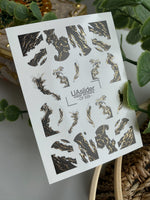 Nail Water Decal CF-525 | Water Slide Nail Decals with Black Marble & Gold Veins | Abstract Nail Art - UASLIDER