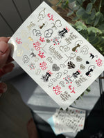 Nail Water Decal CF-086 | Romantic Cats & Love Symbols Water Slide Nail Decals | Hearts, Locks & Quotes - UASLIDER