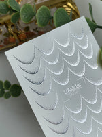 Nail Water Decal Fs-281 | Silver Half Moon Water Slide Nail Decals | Gradient Foil Geometric Design - UASLIDER