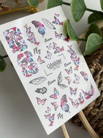 Nail Water Decal CF-542 | Water Slide Nail Decals with Colorful Butterflies & Wings | Dreamy Butterfly Nail Art - UASLIDER