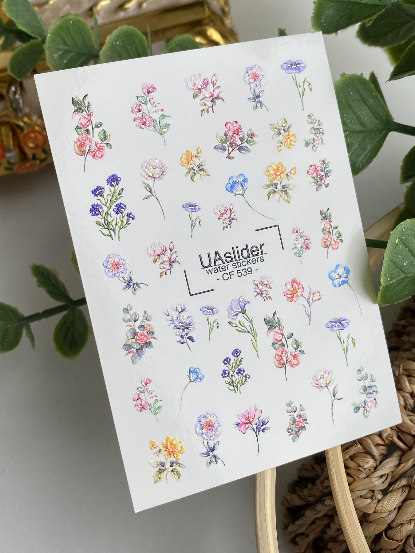 Nail Water Decal CF-539 | Water Slide Nail Decals with Tiny Wildflowers | Delicate Floral Nail Art