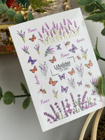 Nail Water Decal CF-532 | Water Slide Nail Decals with Lavender, Butterflies & Bees | Provence Nail Art - UASLIDER