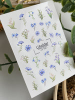 Nail Water Decal CF-530 | Water Slide Nail Decals with Forget-Me-Nots, Lilies of the Valley & Bellflowers | Delicate Floral Nail Art - UASLIDER