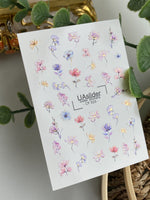 Nail Water Decal CF-523 | Water Slide Nail Decals with Pastel Flowers | Elegant Floral Nail Art - UASLIDER