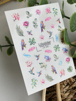 Nail Water Decal CF-520 | Water Slide Nail Decals with Tropical Birds & Flowers | Exotic Nail Art - UASLIDER