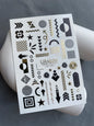 Nail Water Decal CF-245 | Geometric Abstract Nail Water Decals | Black & Gold Modern Shapes