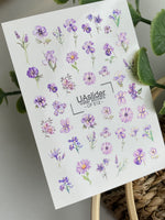Nail Water Decal CF-512 | Water Slide Nail Decals with Purple Flowers | Lavender Floral Nail Art - UASLIDER