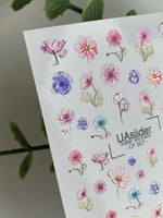 Nail Water Decal CF-507 | Water Slide Nail Decals with Wildflowers | Colorful Floral Nail Art - UASLIDER