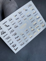 Nail Water Decal CF-234 | Lettering Water Slide Nail Decals | Positive Quotes & Gold Details - UASLIDER