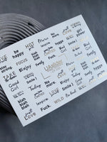 Nail Water Decal CF-233 | Minimalist Lettering Water Slide Nail Decals | Modern Quotes & Gold Details - UASLIDER