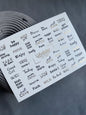 Nail Water Decal CF-233 | Minimalist Lettering Water Slide Nail Decals | Modern Quotes & Gold Details