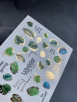 Nail Water Decal CF-212 | Nail Water Decals | Tropical Leaves & Motivational Quotes - UASLIDER