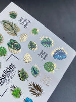 Nail Water Decal CF-212 | Nail Water Decals | Tropical Leaves & Motivational Quotes - UASLIDER