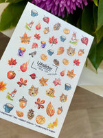 Nail Water Decal NCg-123 | Water Slide Nail Decals with Autumn Motifs | Cozy Fall Nail Art