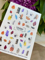 Nail Water Decal NCg-117 | Water Slide Nail Decals with Autumn Leaves | Cozy Fall Nail Art