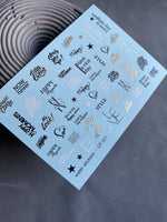 Nail Water Decal CF-221 | Lettering Water Slide Nail Decals | Motivational Quotes & Gold Accents - UASLIDER