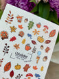 Nail Water Decal NCg-124 | Water Slide Nail Decals with Autumn Animals | Cozy Fall Nail Art