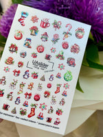 Nail Water Decal NCg-134 | Water Slide Nail Decals with Christmas Icons | Festive Holiday Nail Art