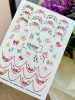 Nail Water Decal NCg-118 | Water Slide Nail Decals with Winter Berries | Festive Holiday Nail Art