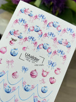 Nail Water Decal NCg-121 | Water Slide Nail Decals with Christmas Ornaments | Festive Holiday Nail Art