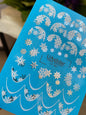 Nail Water Decal CF-661 | Water Slide Nail Decals with Silver Snowflakes | Winter French Tips