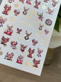 Nail Water Decal CF-663 | Water Slide Nail Decals with Christmas Reindeer & Gold Snowflakes | Festive Holiday Set