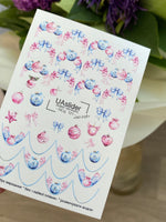 Nail Water Decal NCg-121 | Water Slide Nail Decals with Christmas Ornaments | Festive Holiday Nail Art