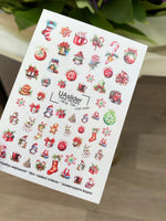 Nail Water Decal NCg-134 | Water Slide Nail Decals with Christmas Icons | Festive Holiday Nail Art