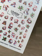 Nail Water Decal NCg-133 | Water Slide Nail Decals with Santa Claus and Snowmen | Christmas Nail Art