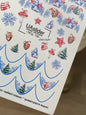 Nail Water Decal NCg-130 | Water Slide Nail Decals with Snowmen and Christmas Trees | Festive Winter Nail Art