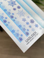 Nail Water Decal CF-657 | Water Slide Nail Decals with Blue Snowflakes | Winter Gradient Strips