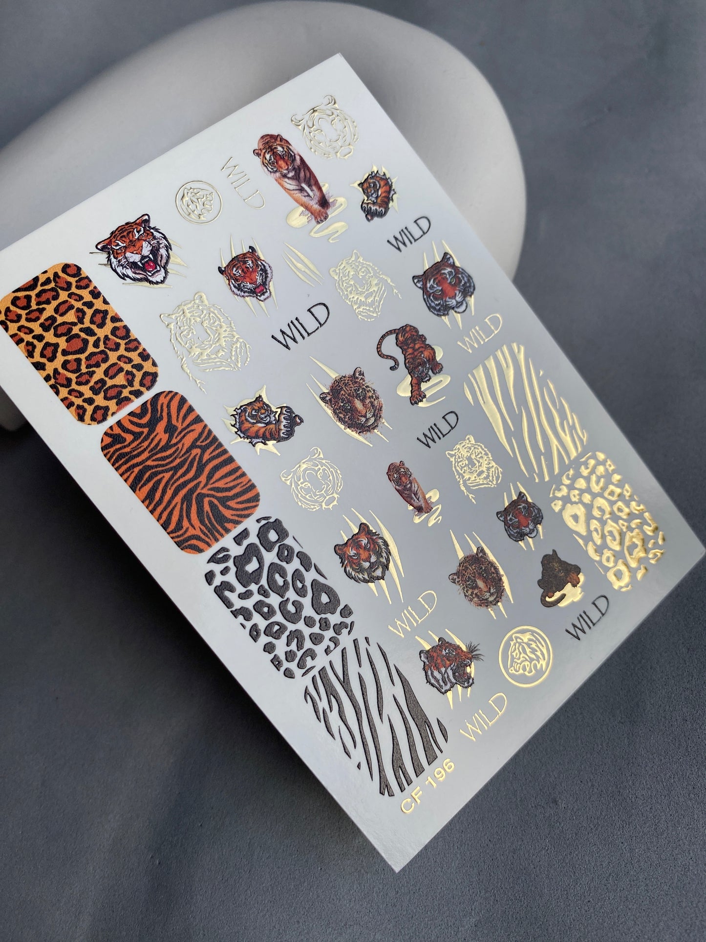 네일 워터 데칼 CF-196 | 네일 워터 데칼 | 야생 동물 & 표범/호랑이 무늬