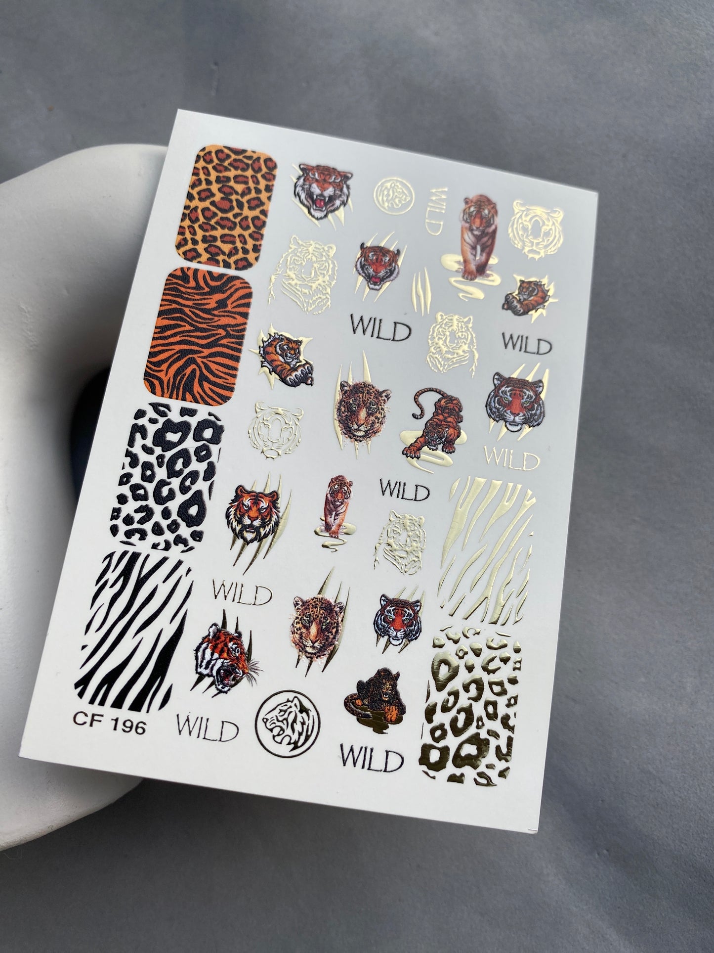 네일 워터 데칼 CF-196 | 네일 워터 데칼 | 야생 동물 & 표범/호랑이 무늬