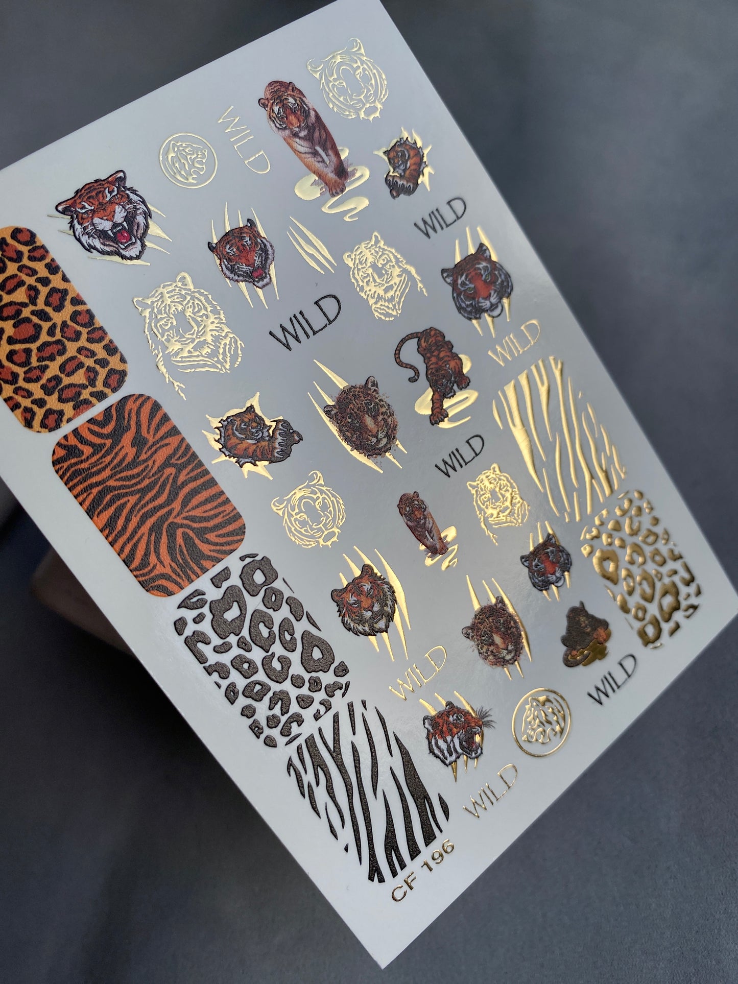 네일 워터 데칼 CF-196 | 네일 워터 데칼 | 야생 동물 & 표범/호랑이 무늬