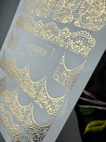Lace Nail Decals — Gold Foil Full Nail & French Tip Patterns | Fg-320