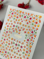 Autumn Nail Decals — Fall Leaves & Gold Foil Confetti | CF-702