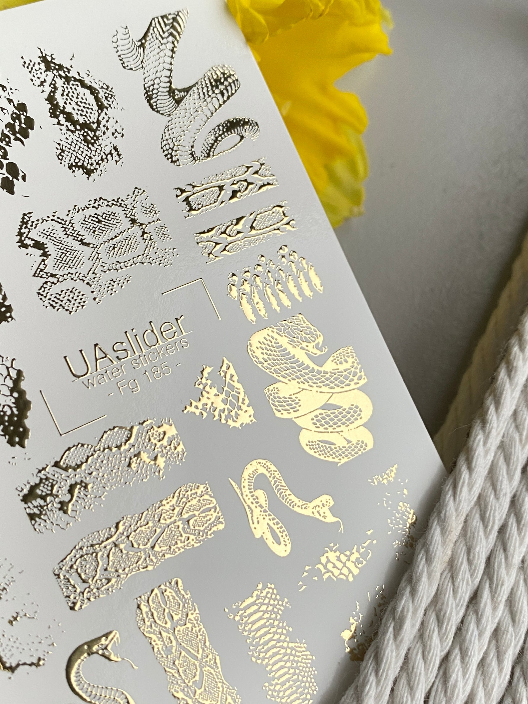 Snake Nail Decals — Gold Foil Reptile Print & Snakes | Fg-185