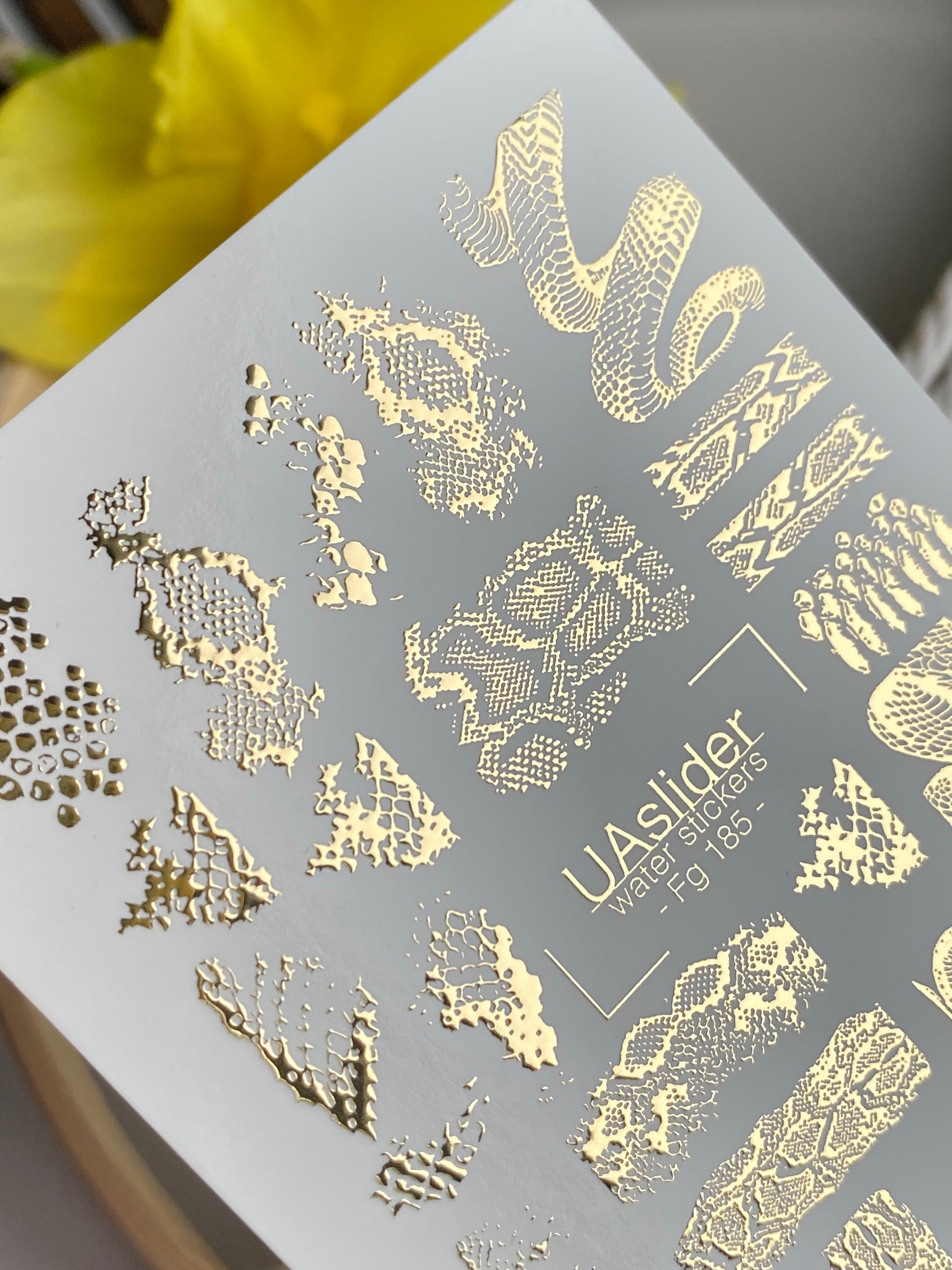 Snake Nail Decals — Gold Foil Reptile Print & Snakes | Fg-185