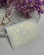 Nail Water Decal Fg-020 | Floral Water Slide Nail Decals with Gold Foil | Lotus & Mandala Flowers - UASLIDER