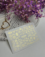 Nail Water Decal Fg-020 | Floral Water Slide Nail Decals with Gold Foil | Lotus & Mandala Flowers - UASLIDER