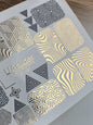 Nail Water Decal CF-197 | Nail Water Decals | Geometric & Optical Illusion Patterns (Gold Foil)