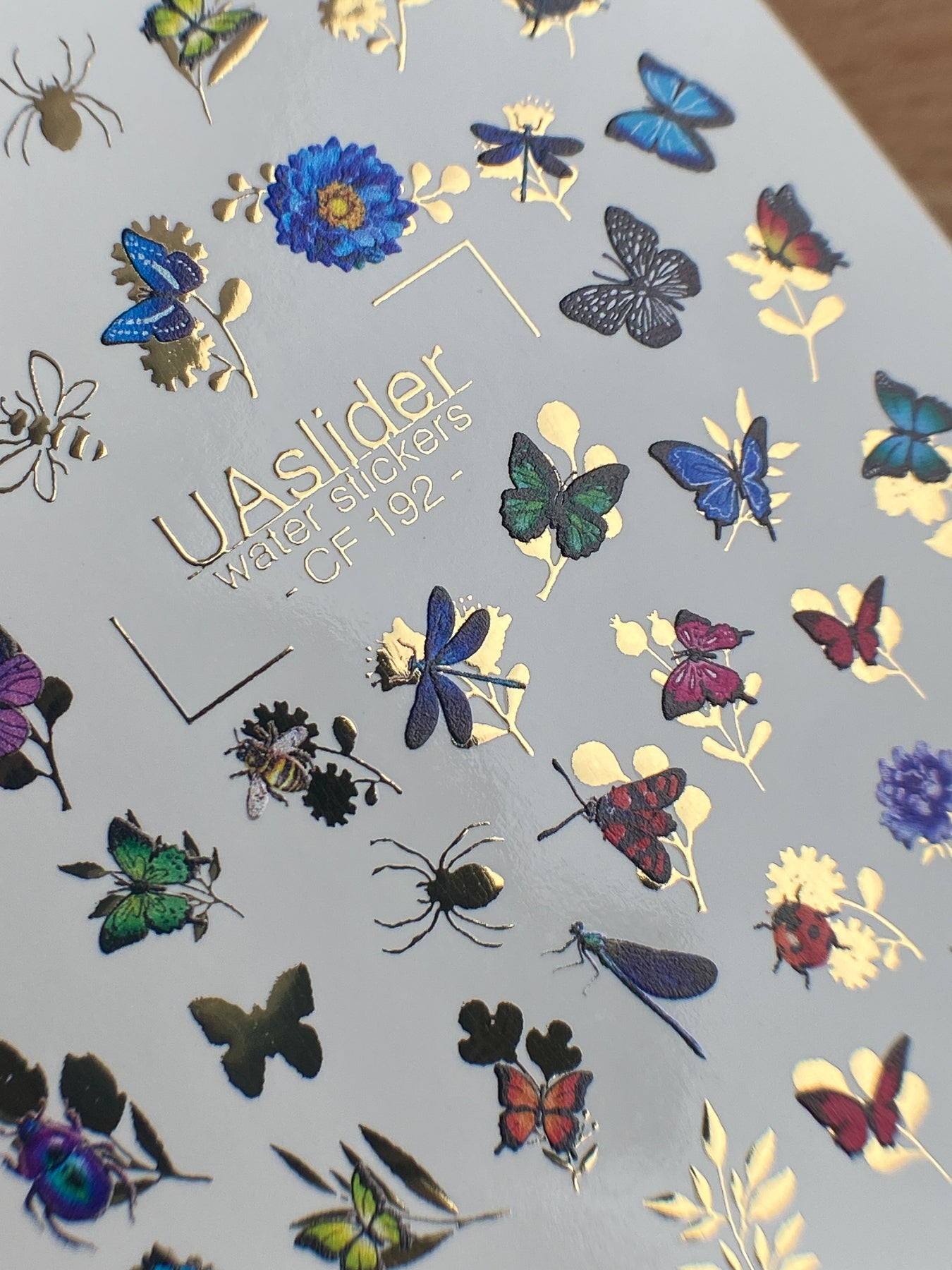 Nail Water Decal CF-192 | Nail Water Decals | Butterflies, Beetles & Wildflowers - UASLIDER