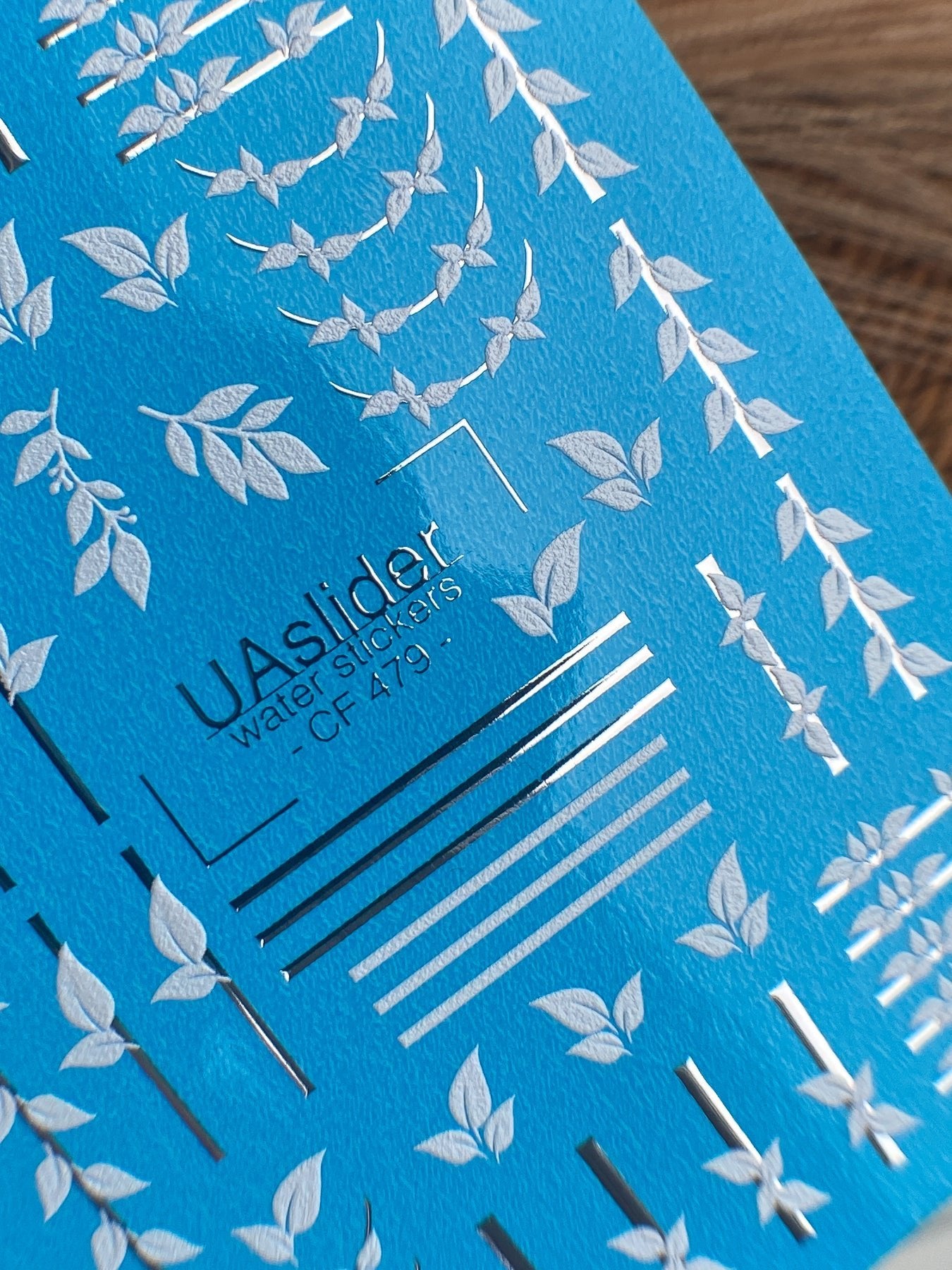 Nail Water Decal CF-479 | Leaf Nail Water Decals | Minimalist Grey Botanical Lines & Branches - UASLIDER