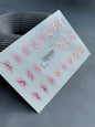 Nail Water Decal CF-247 | Abstract Nail Water Decals | Golden Lines with Pink Aura Effect